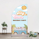 Lofaris Sunny Day Sky Big One Happy Birthday Half Moon Arch Backdrop